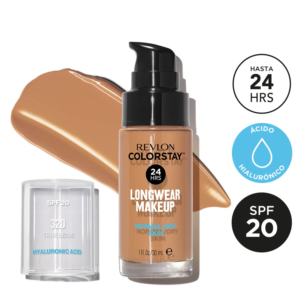 Revlon Liquid Foundation, ColorStay Face Makeup for Normal & Dry Skin, SPF 20, Longwear Medium-Full Coverage with Natural Finish, 240 Medium Beige, 1 Fl Oz-Revlon Liquid Foundation, ColorStay Face Makeup for Normal & Dry Skin, SPF 20, Longwear Medium-Full Coverage with Natural Finish, 240 Medium Beige, 1 Fl Oz
