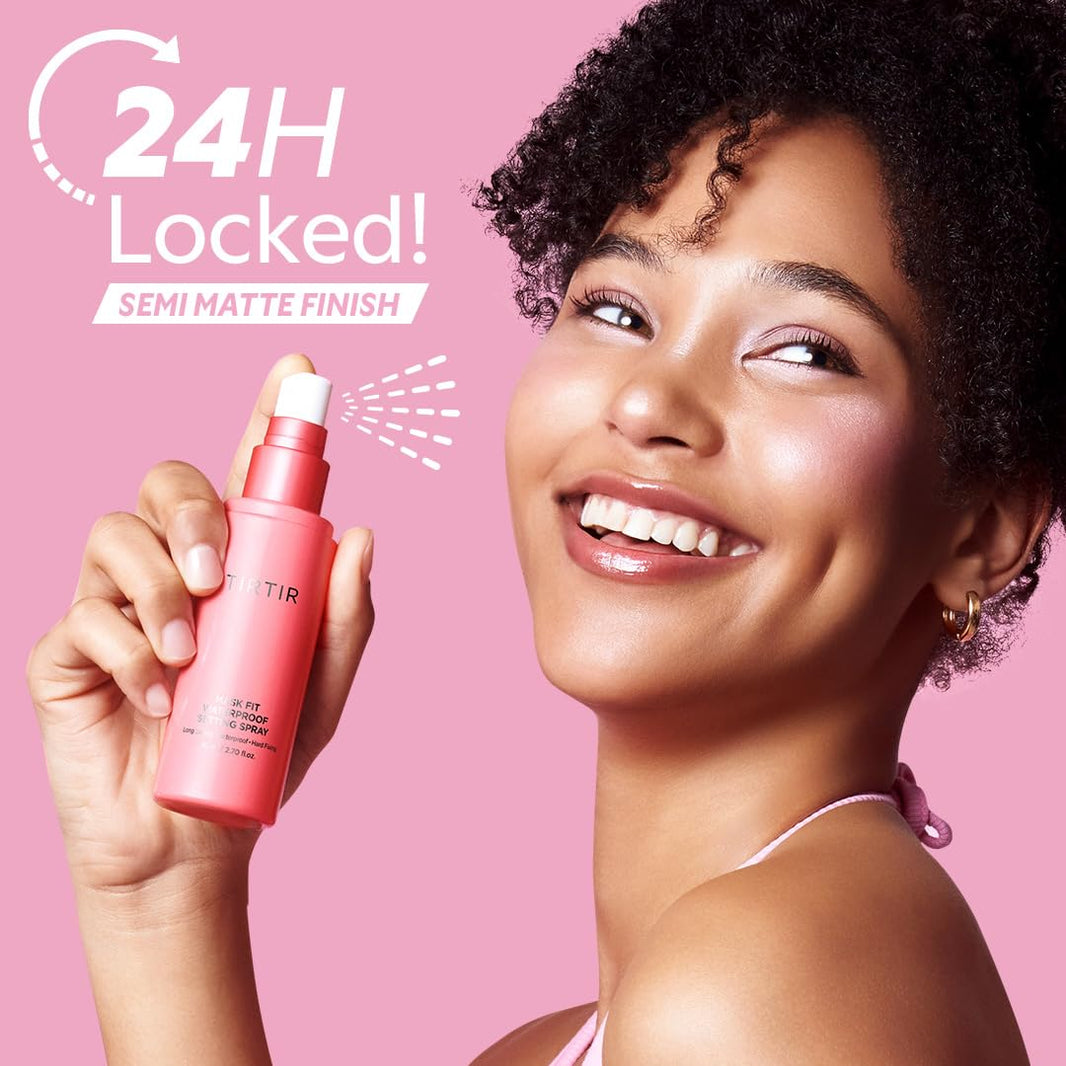 TIRTIR Waterproof Setting Spray – 24 Hour Long Lasting Fix, Sweatproof Water Resistant Makeup Finisher – Ethanol Free, Semi Matte Finish for Oily Skin – Korean Makeup Fixer-TIRTIR Waterproof Setting Spray – 24 Hour Long Lasting Fix, Sweatproof Water Resistant Makeup Finisher – Ethanol Free, Semi Matte Finish for Oily Skin – Korean Makeup Fixer