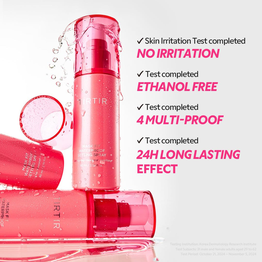 TIRTIR Waterproof Setting Spray – 24 Hour Long Lasting Fix, Sweatproof Water Resistant Makeup Finisher – Ethanol Free, Semi Matte Finish for Oily Skin – Korean Makeup Fixer-TIRTIR Waterproof Setting Spray – 24 Hour Long Lasting Fix, Sweatproof Water Resistant Makeup Finisher – Ethanol Free, Semi Matte Finish for Oily Skin – Korean Makeup Fixer