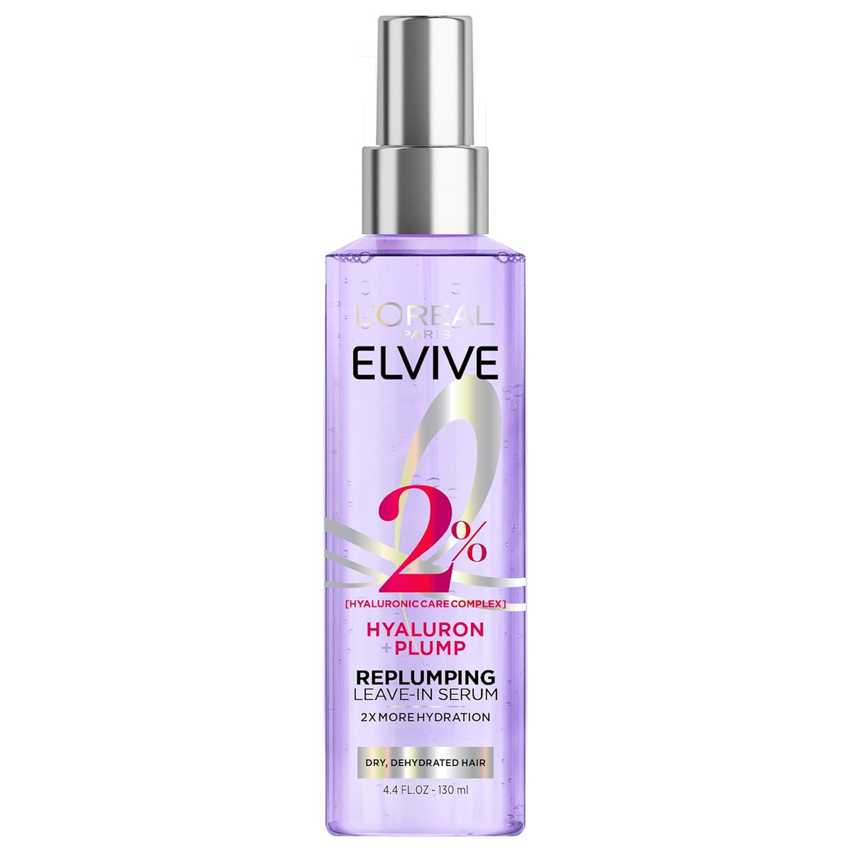 L'Oreal Paris Elvive Hyaluron Plump Moisture Plump Hair Serum for Dehydrated, Dry Hair with Hyaluronic Acid Care Complex, Paraben-Free, 4.4 Fl Oz-L'Oreal Paris Elvive Hyaluron Plump Moisture Plump Hair Serum for Dehydrated, Dry Hair with Hyaluronic Acid Care Complex, Paraben-Free, 4.4 Fl Oz