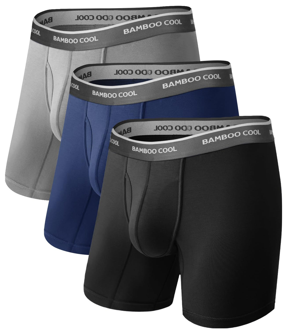 BAMBOO COOL Ultra Soft Mens Underwear Boxer Briefs Multi-pack | Bamboo Fabric‌,No Ride Up,More Breathable Than Cotton-BAMBOO COOL Ultra Soft Mens Underwear Boxer Briefs Multi-pack | Bamboo Fabric‌,No Ride Up,More Breathable Than Cotton
