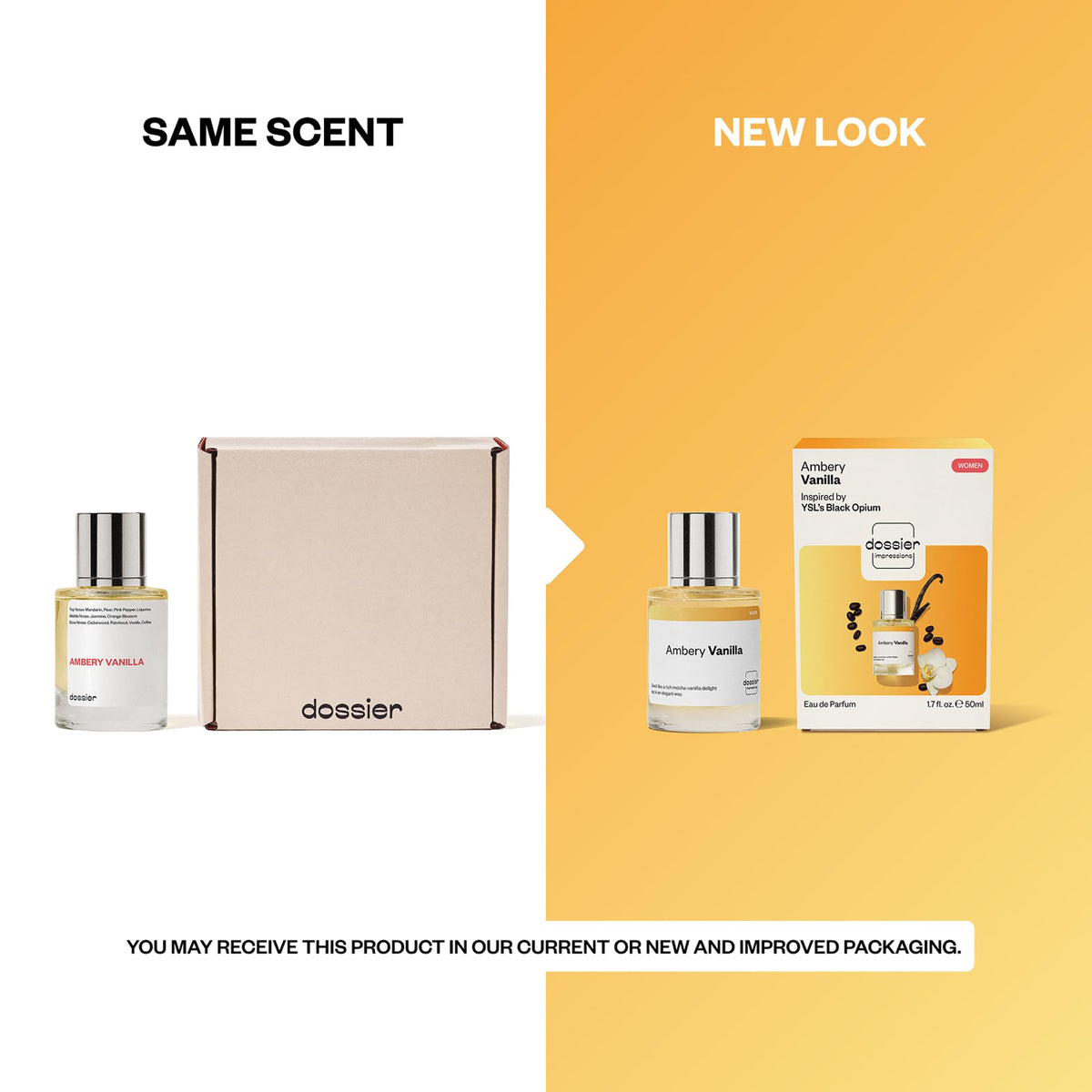 Dossier - Ambery Vanilla - Eau de Parfum - Vanilla Perfume - Inspired by Black Opium - Long-Lasting Fragrance - Feminine - 1.7 fl oz (50ml)-Dossier - Ambery Vanilla - Eau de Parfum - Vanilla Perfume - Inspired by Black Opium - Long-Lasting Fragrance - Feminine - 1.7 fl oz (50ml)