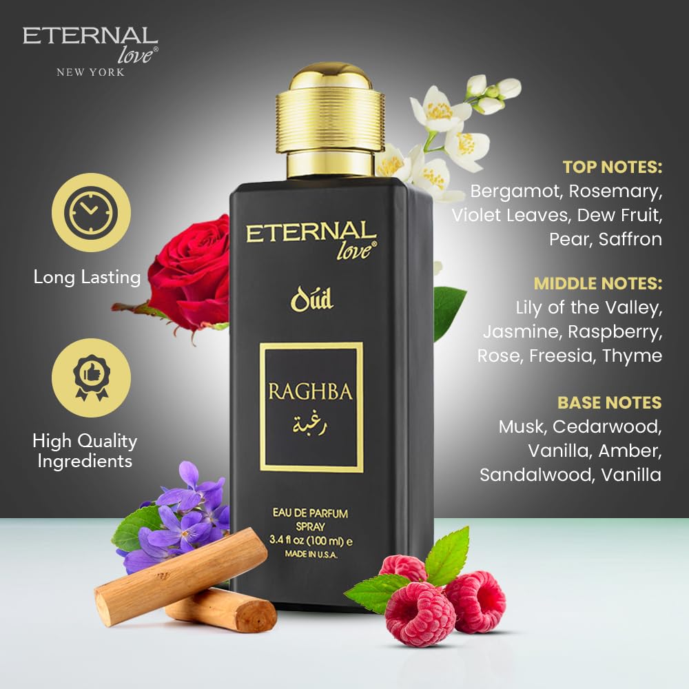 Eternal Love Amber Oud - Long Lasting Unisex Eau de Parfum - Warm Woody Oriental Fragrance with Oud & Amber - Dubai Inspired Arabic Scent - 3.4oz-Eternal Love Amber Oud - Long Lasting Unisex Eau de Parfum - Warm Woody Oriental Fragrance with Oud & Amber - Dubai Inspired Arabic Scent - 3.4oz