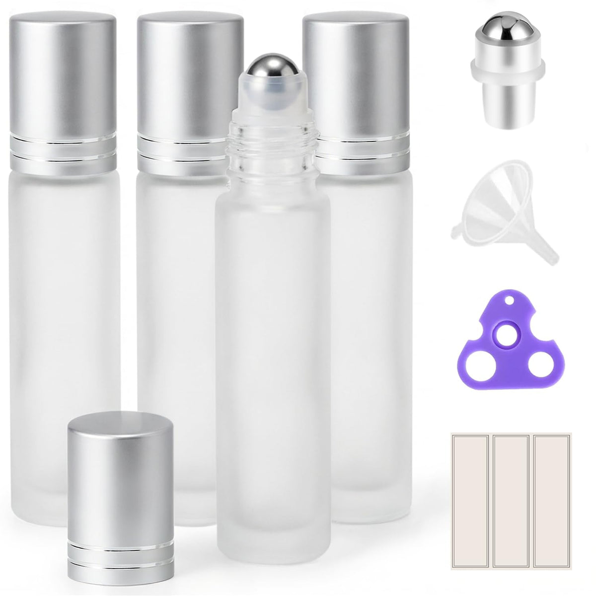 PrettyCare 4 Pack Amber Glass Oil Roller Bottles for Essential Oils 10ml, Roll On Bottles with Stainless Steel Roller Ball Leak-Proof Perfume Travel Refillable Bottle Empty, Beauty & Personal Care-PrettyCare 4 Pack Amber Glass Oil Roller Bottles for Essential Oils 10ml, Roll On Bottles with Stainless Steel Roller Ball Leak-Proof Perfume Travel Refillable Bottle Empty, Beauty & Personal Care