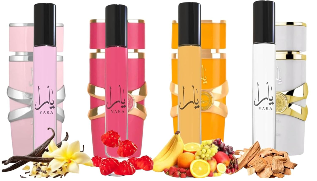 Equivalence Yara's 4 Pieces Set Eau De Parfum Spray for Women edition travel Size BUNDLE 0.34 Ounce Moi +Tous + Candy +Pink, LARGE BOTTLES NOT INCLUDED It is only a reference-Equivalence Yara's 4 Pieces Set Eau De Parfum Spray for Women edition travel Size BUNDLE 0.34 Ounce Moi +Tous + Candy +Pink, LARGE BOTTLES NOT INCLUDED It is only a reference