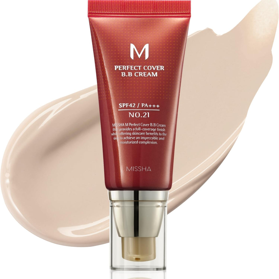 MISSHA M Perfect Cover BB Cream No.23 Natural Beige -Light/Medium with Cool/Neutral Undertone SPF 42 PA +++ 1.69 Fl Oz - Tinted Moisturizer for face with SPF-MISSHA M Perfect Cover BB Cream No.23 Natural Beige -Light/Medium with Cool/Neutral Undertone SPF 42 PA +++ 1.69 Fl Oz - Tinted Moisturizer for face with SPF