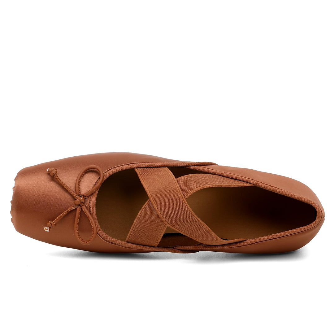 Women's Ballet Flats Square Toe Criss Cross Straps with Bow Low Wedge Shoes-Women's Ballet Flats Square Toe Criss Cross Straps with Bow Low Wedge Shoes