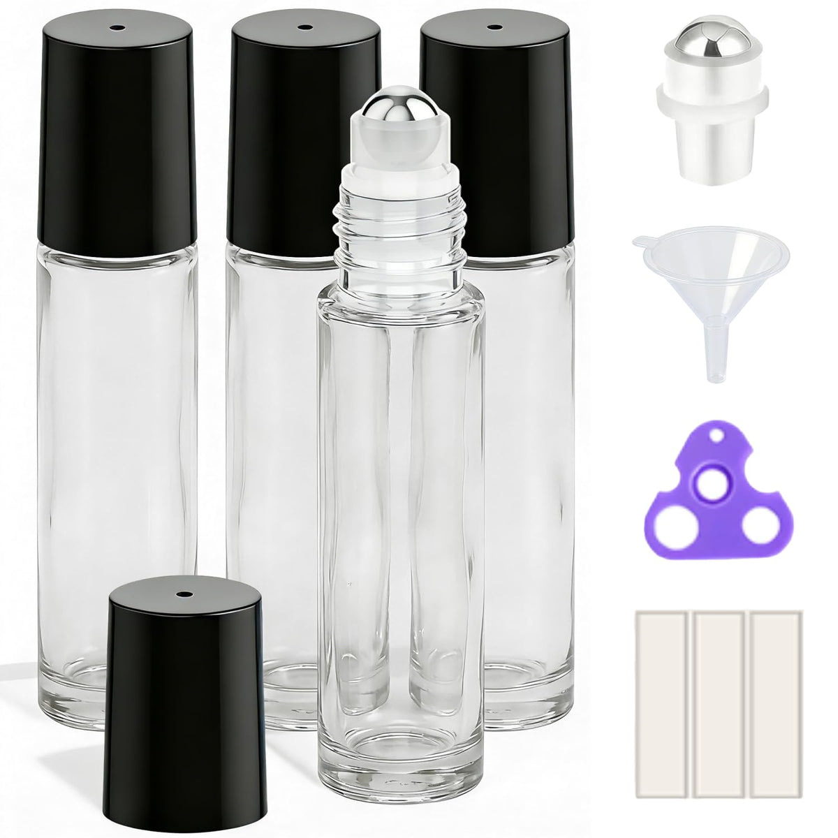 PrettyCare 4 Pack Amber Glass Oil Roller Bottles for Essential Oils 10ml, Roll On Bottles with Stainless Steel Roller Ball Leak-Proof Perfume Travel Refillable Bottle Empty, Beauty & Personal Care-PrettyCare 4 Pack Amber Glass Oil Roller Bottles for Essential Oils 10ml, Roll On Bottles with Stainless Steel Roller Ball Leak-Proof Perfume Travel Refillable Bottle Empty, Beauty & Personal Care