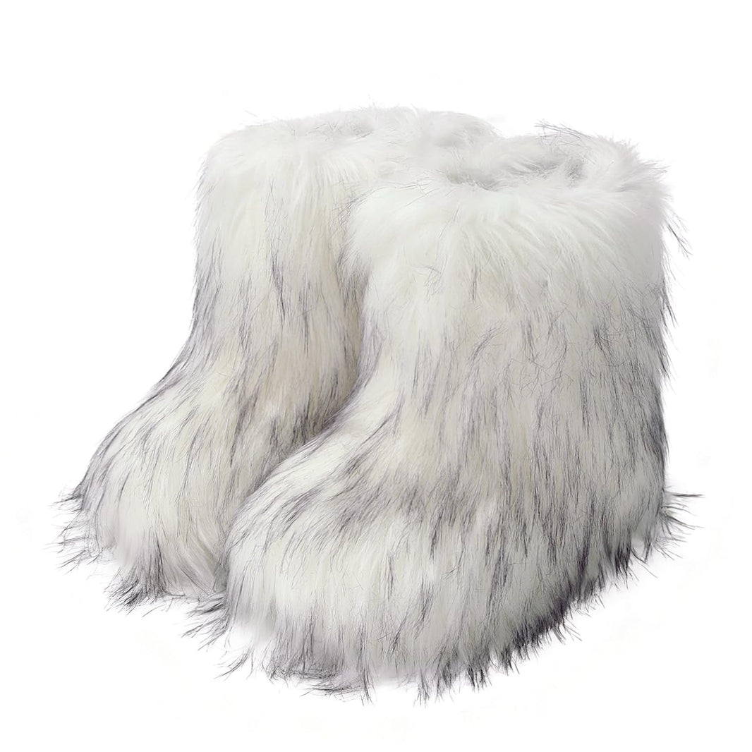 Wnshonzy Fur Boots for Women Snow Furry Fluffy Platform Flat Ankle Mini Boot Winter Round Toe Y2k Comfortable Mid-Calf Short Outdoor 2025-Wnshonzy Fur Boots for Women Snow Furry Fluffy Platform Flat Ankle Mini Boot Winter Round Toe Y2k Comfortable Mid-Calf Short Outdoor 2025