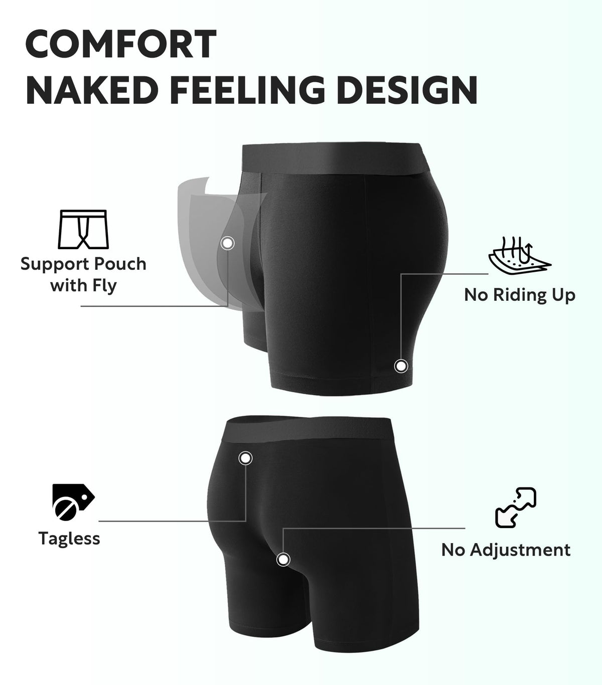 DAVID ARCHY Men's Ultra Soft Underwear Modal Boxer Briefs Slim Fit 6.5" | Second Skin Fabric Breathable, Smooth Low-Profile Waistband, Easy Access Side Fly, Tagless Anti Chafing for All-day Comfort-DAVID ARCHY Men's Ultra Soft Underwear Modal Boxer Briefs Slim Fit 6.5" | Second Skin Fabric Breathable, Smooth Low-Profile Waistband, Easy Access Side Fly, Tagless Anti Chafing for All-day Comfort