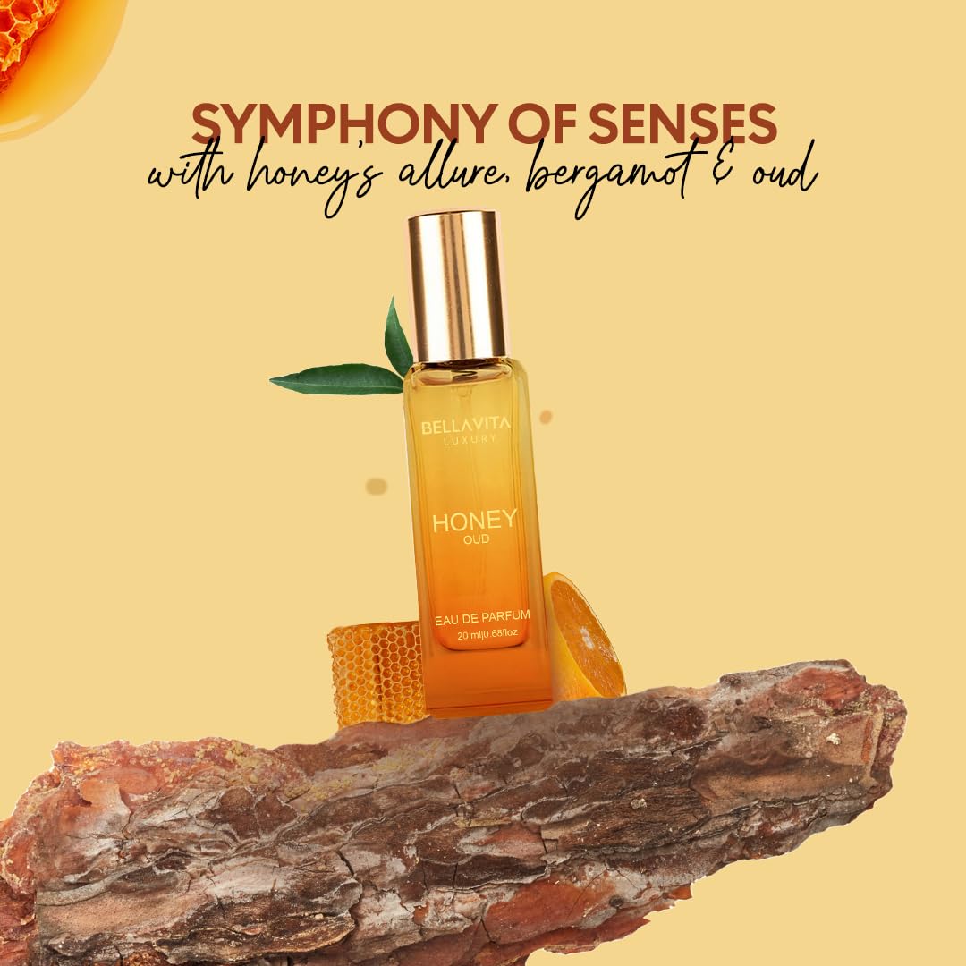 Bellavita Luxury Honey oud Eau de Parfum | 20 ml (0.7 fl.oz.) | Travel Size Perfume for Men and Women | Sweet Honey, Bergamot, Oud, and Amber Notes | Long Lasting Unisex Fragrance-Bellavita Luxury Honey oud Eau de Parfum | 20 ml (0.7 fl.oz.) | Travel Size Perfume for Men and Women | Sweet Honey, Bergamot, Oud, and Amber Notes | Long Lasting Unisex Fragrance
