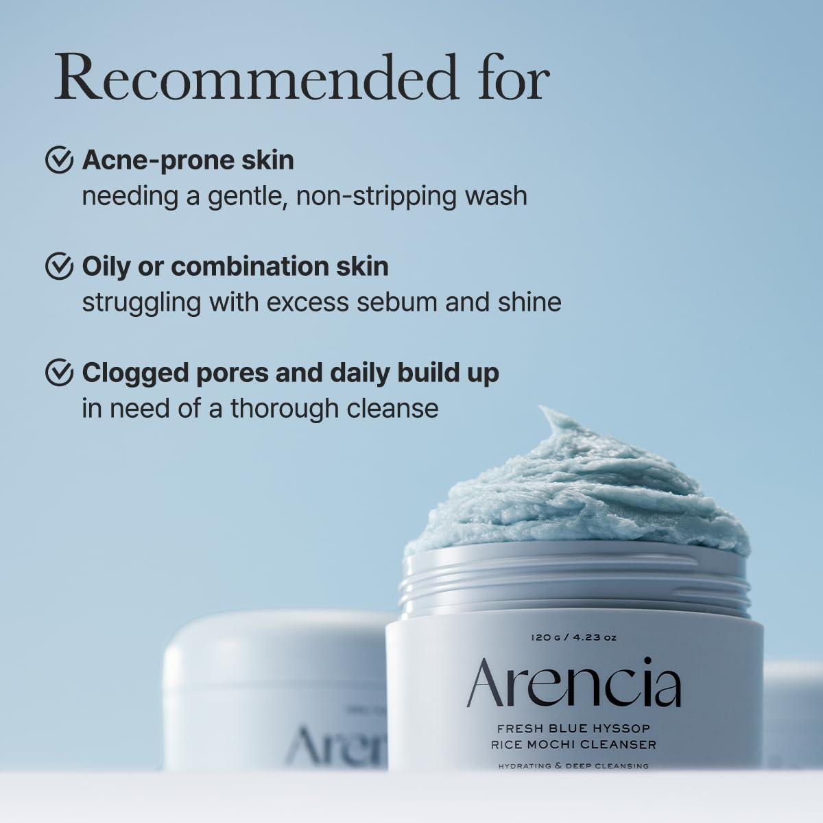 Arencia Fresh Blue Hyssop Rice Mochi Cleanser-Arencia Fresh Blue Hyssop Rice Mochi Cleanser