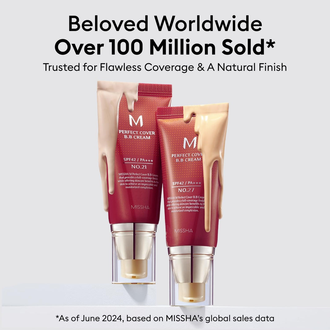 MISSHA M Perfect Cover BB Cream No.23 Natural Beige -Light/Medium with Cool/Neutral Undertone SPF 42 PA +++ 1.69 Fl Oz - Tinted Moisturizer for face with SPF-MISSHA M Perfect Cover BB Cream No.23 Natural Beige -Light/Medium with Cool/Neutral Undertone SPF 42 PA +++ 1.69 Fl Oz - Tinted Moisturizer for face with SPF