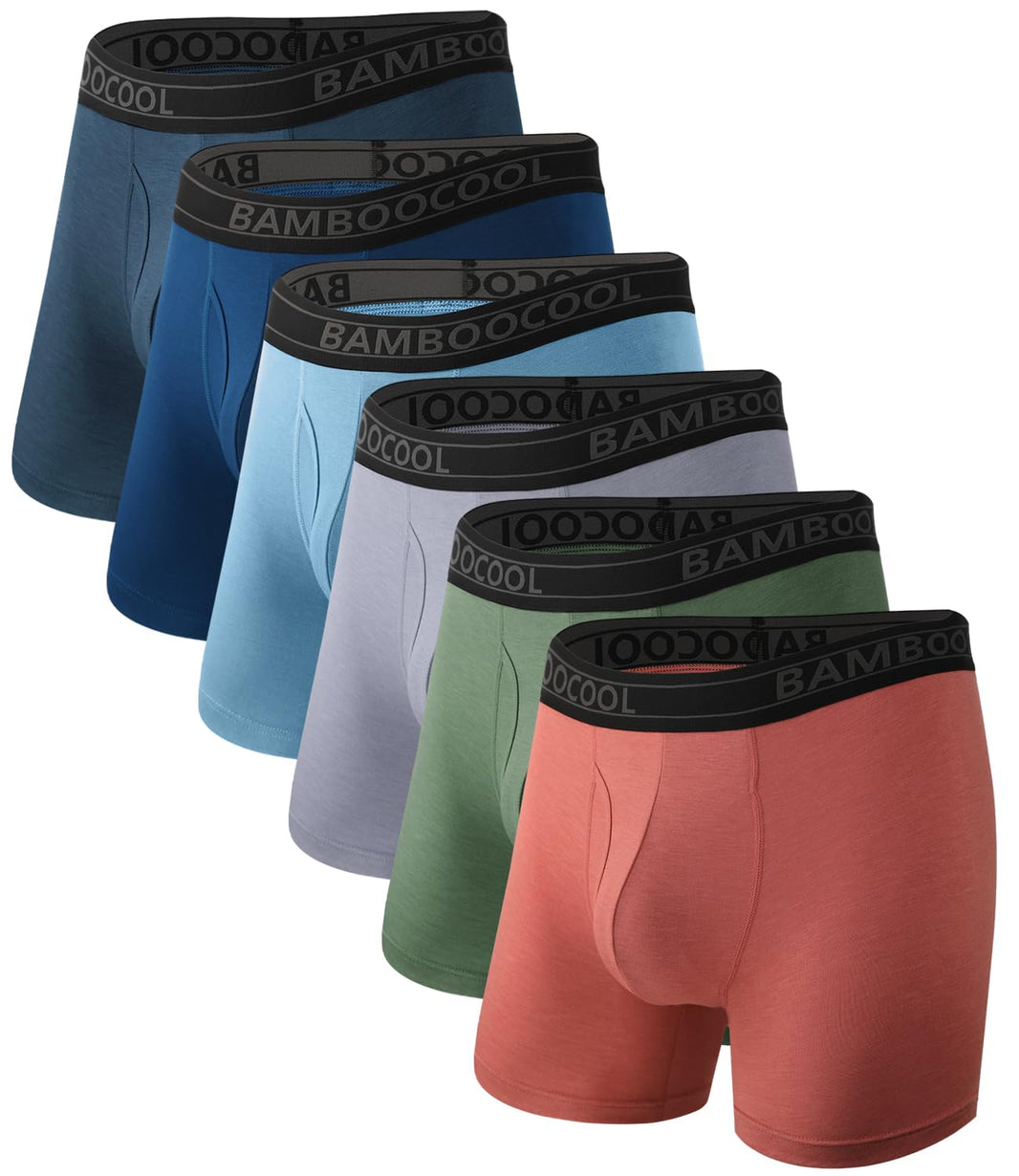 BAMBOO COOL Ultra Soft Mens Underwear Boxer Briefs Multi-pack | Bamboo Fabric‌,No Ride Up,More Breathable Than Cotton-BAMBOO COOL Ultra Soft Mens Underwear Boxer Briefs Multi-pack | Bamboo Fabric‌,No Ride Up,More Breathable Than Cotton