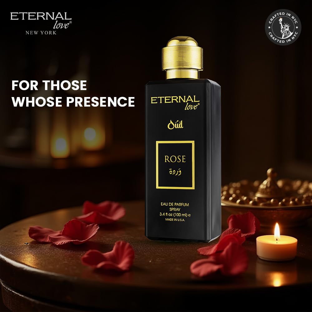 Eternal Love Amber Oud - Long Lasting Unisex Eau de Parfum - Warm Woody Oriental Fragrance with Oud & Amber - Dubai Inspired Arabic Scent - 3.4oz-Eternal Love Amber Oud - Long Lasting Unisex Eau de Parfum - Warm Woody Oriental Fragrance with Oud & Amber - Dubai Inspired Arabic Scent - 3.4oz