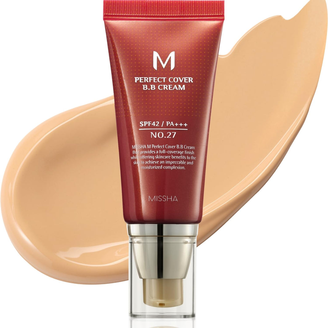 MISSHA M Perfect Cover BB Cream No.23 Natural Beige -Light/Medium with Cool/Neutral Undertone SPF 42 PA +++ 1.69 Fl Oz - Tinted Moisturizer for face with SPF-MISSHA M Perfect Cover BB Cream No.23 Natural Beige -Light/Medium with Cool/Neutral Undertone SPF 42 PA +++ 1.69 Fl Oz - Tinted Moisturizer for face with SPF