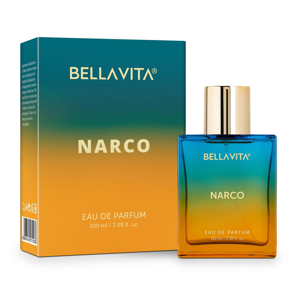 Bellavita Luxury Narco Eau de Parfum | 100 ml (3.4 fl.oz.) | Perfume for Men and Women | Floral, Bergamot, Jasmine, and White Musk Notes | Long Lasting Unisex Fragrance-Bellavita Luxury Narco Eau de Parfum | 100 ml (3.4 fl.oz.) | Perfume for Men and Women | Floral, Bergamot, Jasmine, and White Musk Notes | Long Lasting Unisex Fragrance