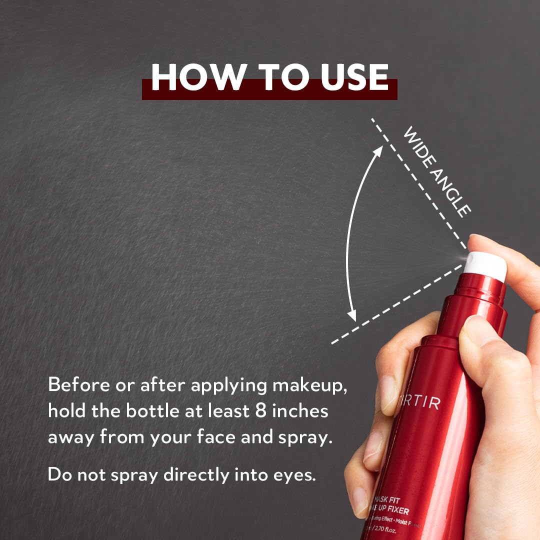 TIRTIR Waterproof Setting Spray – 24 Hour Long Lasting Fix, Sweatproof Water Resistant Makeup Finisher – Ethanol Free, Semi Matte Finish for Oily Skin – Korean Makeup Fixer-TIRTIR Waterproof Setting Spray – 24 Hour Long Lasting Fix, Sweatproof Water Resistant Makeup Finisher – Ethanol Free, Semi Matte Finish for Oily Skin – Korean Makeup Fixer