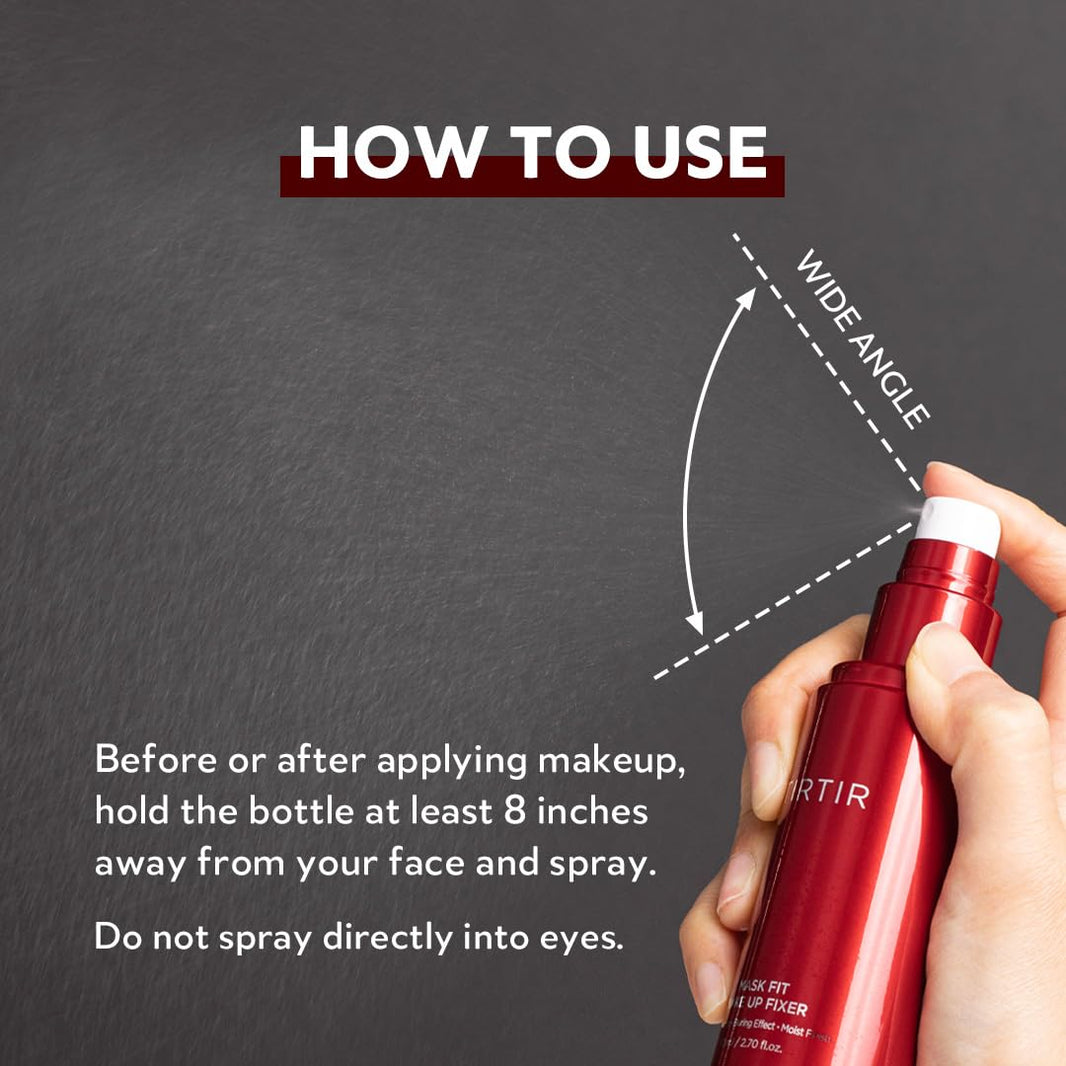 TIRTIR Waterproof Setting Spray – 24 Hour Long Lasting Fix, Sweatproof Water Resistant Makeup Finisher – Ethanol Free, Semi Matte Finish for Oily Skin – Korean Makeup Fixer-TIRTIR Waterproof Setting Spray – 24 Hour Long Lasting Fix, Sweatproof Water Resistant Makeup Finisher – Ethanol Free, Semi Matte Finish for Oily Skin – Korean Makeup Fixer