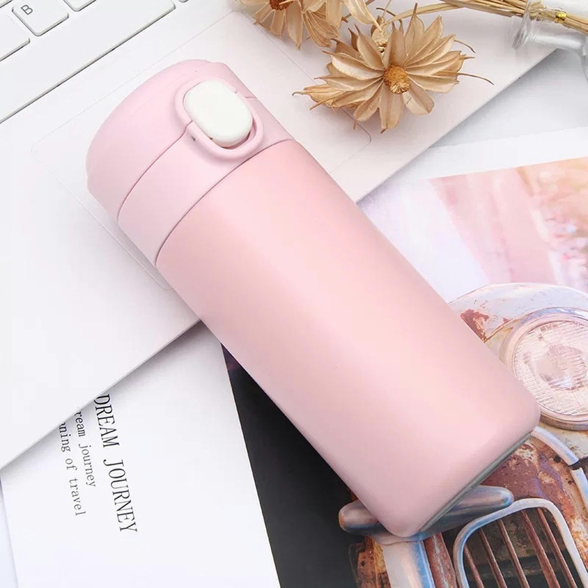 Intelligent Temperature Measurement And Bouncing Insulation Cup, Outdoor Leisure And Casual Business Gift Cup-Pink-300ml  (Clearance)-Intelligent Temperature Measurement And Bouncing Insulation Cup, Outdoor Leisure And Casual Business Gift Cup-Pink-300ml  (Clearance)