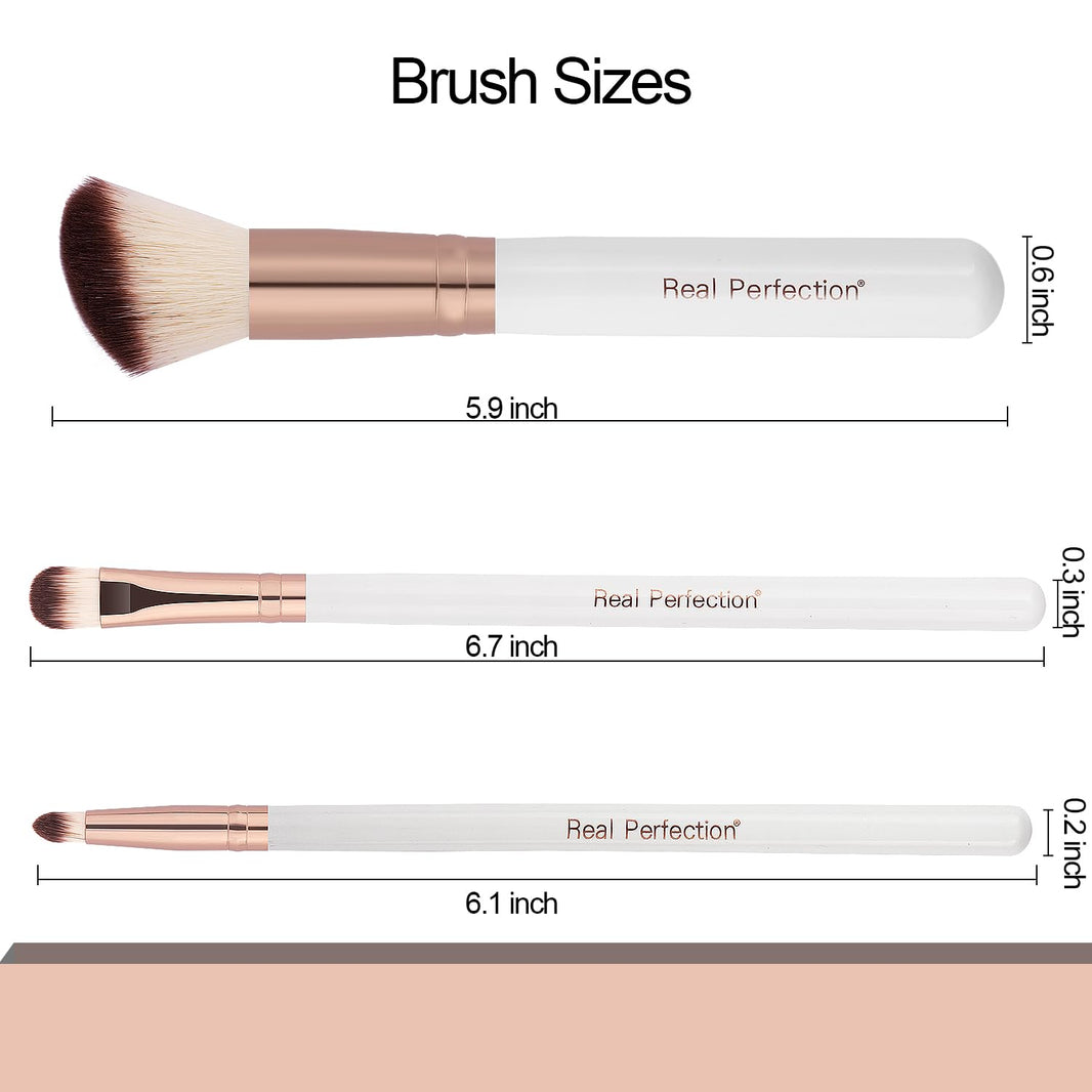 Real Perfection Makeup Brush Set 16 Pcs with 1 Eyebrow Razor Premium Synthetic Foundation Powder Concealers Eyeshadow Blush Makeup Brushes Make up Brushes Kit (Pink)-Real Perfection Makeup Brush Set 16 Pcs with 1 Eyebrow Razor Premium Synthetic Foundation Powder Concealers Eyeshadow Blush Makeup Brushes Make up Brushes Kit (Pink)