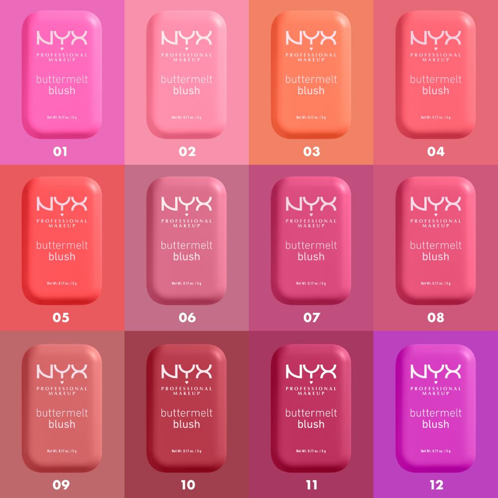 NYX PROFESSIONAL MAKEUP Buttermelt Powder Blush, Fade and Transfer-Resistant Blush, Up to 12HR Make Up Wear, Vegan Formula - For The Butta-NYX PROFESSIONAL MAKEUP Buttermelt Powder Blush, Fade and Transfer-Resistant Blush, Up to 12HR Make Up Wear, Vegan Formula - For The Butta