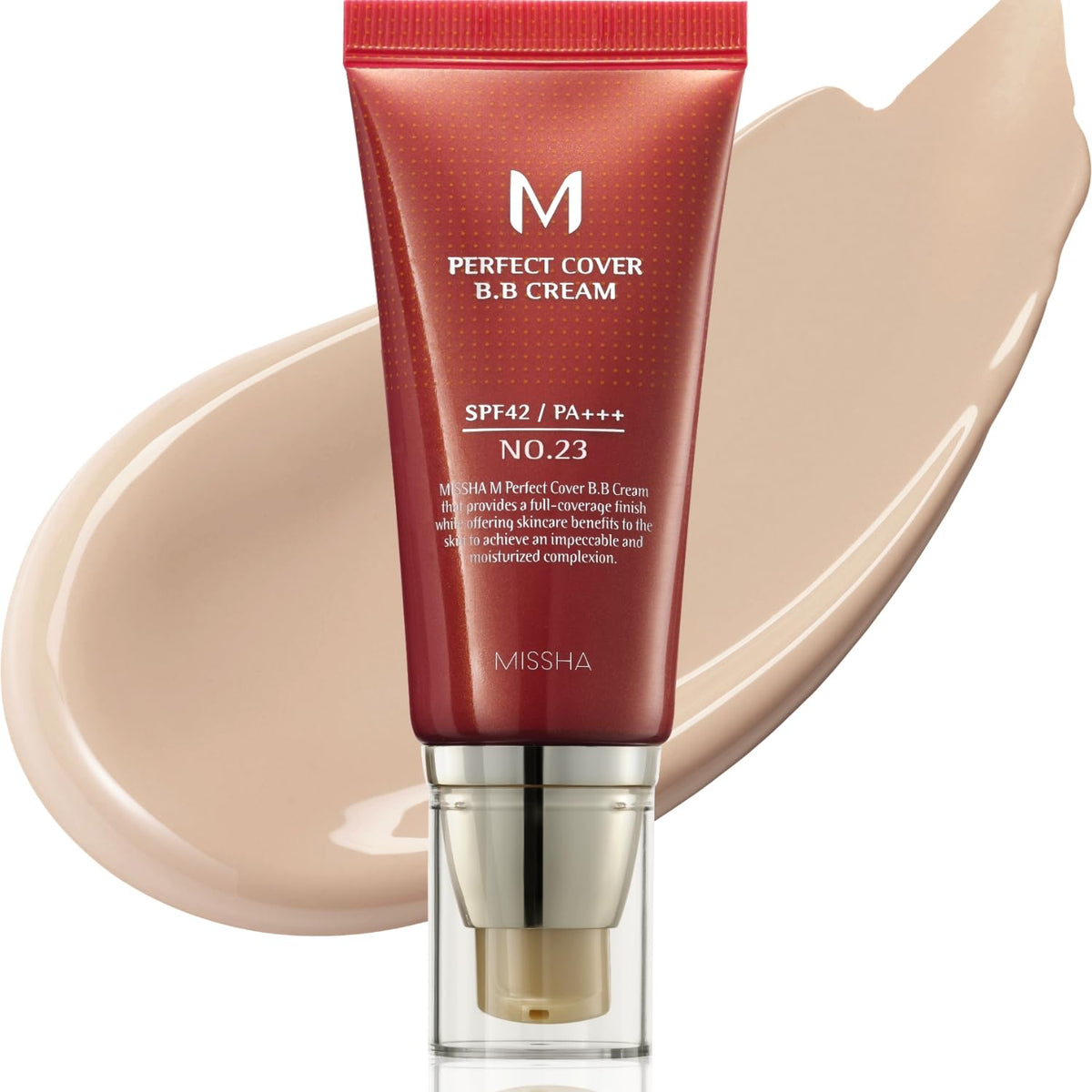 MISSHA M Perfect Cover BB Cream No.23 Natural Beige -Light/Medium with Cool/Neutral Undertone SPF 42 PA +++ 1.69 Fl Oz - Tinted Moisturizer for face with SPF-MISSHA M Perfect Cover BB Cream No.23 Natural Beige -Light/Medium with Cool/Neutral Undertone SPF 42 PA +++ 1.69 Fl Oz - Tinted Moisturizer for face with SPF