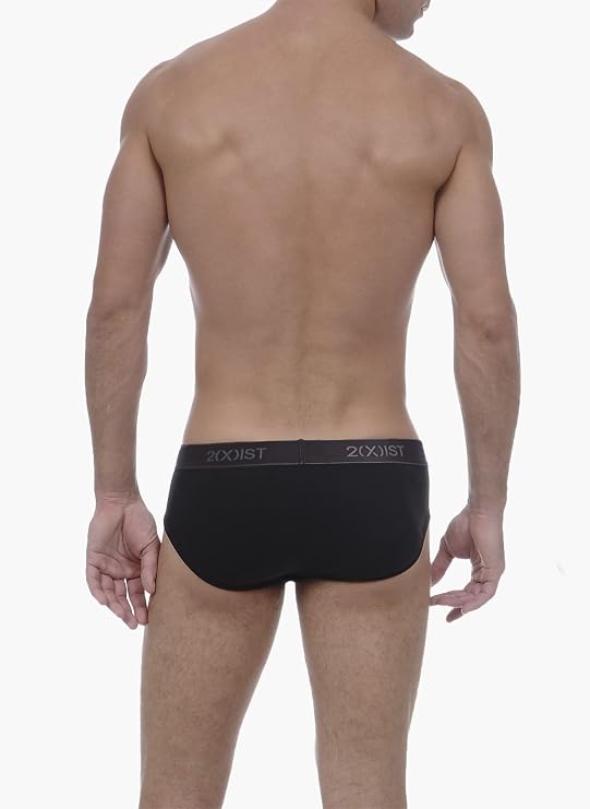 2(X)IST 3-Pack Essential No Show Brief Black New Logo LG (Clearance)-2(X)IST 3-Pack Essential No Show Brief Black New Logo LG (Clearance)