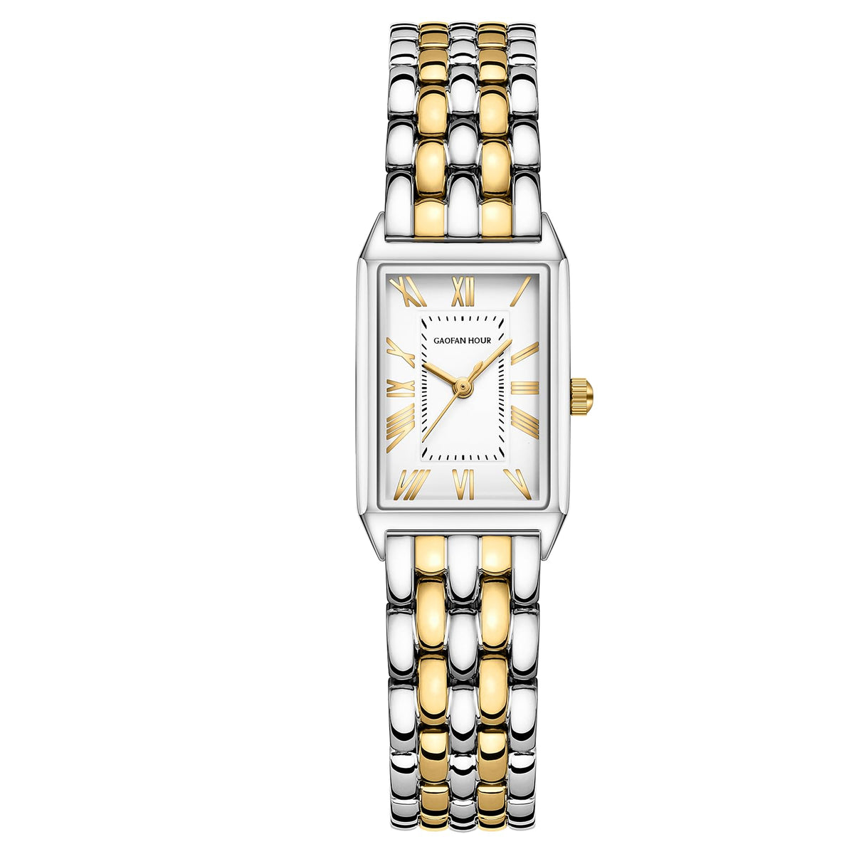 Gold Watches for Women with Vintage Rectangular Case,White Roman Dial,Stainless Steel Band,Adjustment Tool Included,Water Resistant-Gold Watches for Women with Vintage Rectangular Case,White Roman Dial,Stainless Steel Band,Adjustment Tool Included,Water Resistant