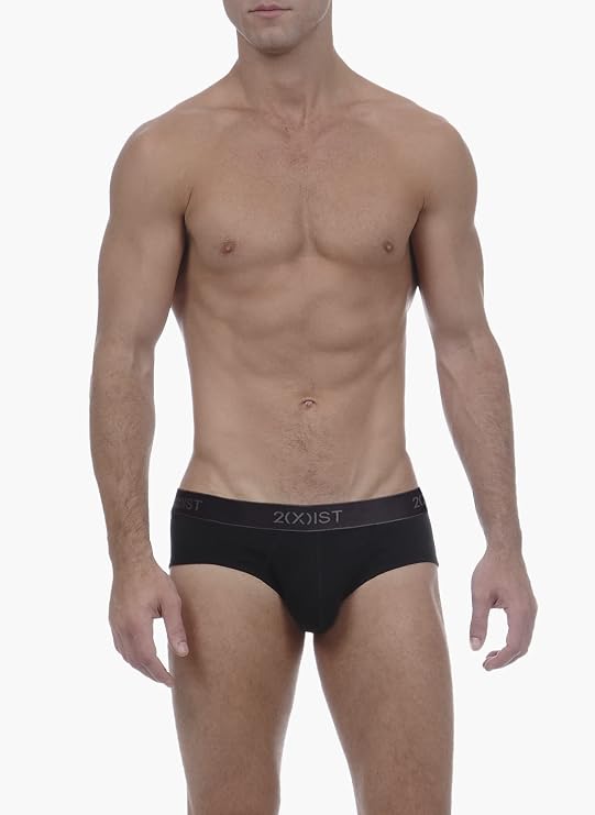2(X)IST 3-Pack Essential No Show Brief Black New Logo LG (Clearance)-2(X)IST 3-Pack Essential No Show Brief Black New Logo LG (Clearance)