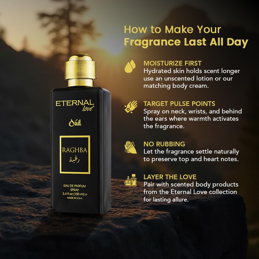 Eternal Love Amber Oud - Long Lasting Unisex Eau de Parfum - Warm Woody Oriental Fragrance with Oud & Amber - Dubai Inspired Arabic Scent - 3.4oz-Eternal Love Amber Oud - Long Lasting Unisex Eau de Parfum - Warm Woody Oriental Fragrance with Oud & Amber - Dubai Inspired Arabic Scent - 3.4oz