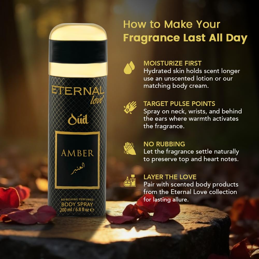 Eternal Love Amber Oud - Long Lasting Unisex Eau de Parfum - Warm Woody Oriental Fragrance with Oud & Amber - Dubai Inspired Arabic Scent - 3.4oz-Eternal Love Amber Oud - Long Lasting Unisex Eau de Parfum - Warm Woody Oriental Fragrance with Oud & Amber - Dubai Inspired Arabic Scent - 3.4oz