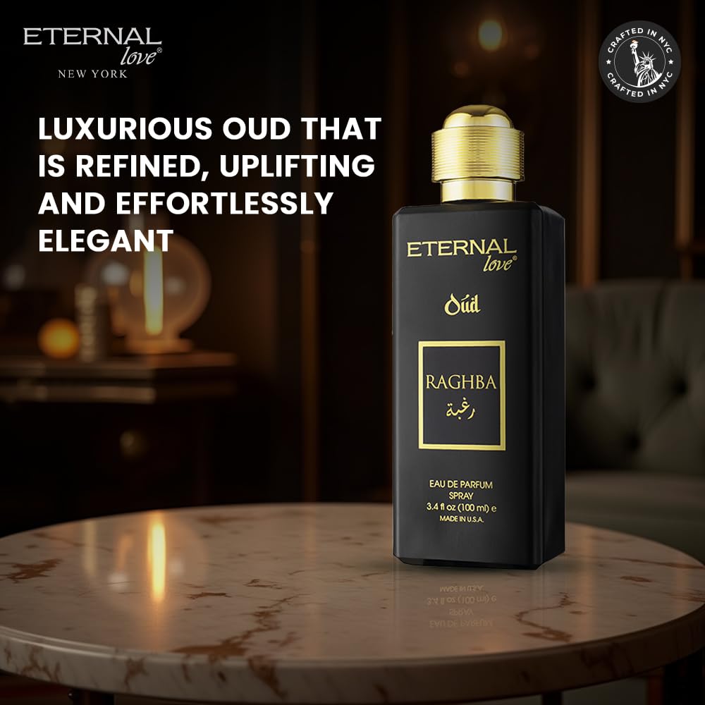 Eternal Love Amber Oud - Long Lasting Unisex Eau de Parfum - Warm Woody Oriental Fragrance with Oud & Amber - Dubai Inspired Arabic Scent - 3.4oz-Eternal Love Amber Oud - Long Lasting Unisex Eau de Parfum - Warm Woody Oriental Fragrance with Oud & Amber - Dubai Inspired Arabic Scent - 3.4oz