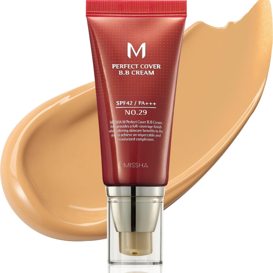 MISSHA M Perfect Cover BB Cream No.23 Natural Beige -Light/Medium with Cool/Neutral Undertone SPF 42 PA +++ 1.69 Fl Oz - Tinted Moisturizer for face with SPF-MISSHA M Perfect Cover BB Cream No.23 Natural Beige -Light/Medium with Cool/Neutral Undertone SPF 42 PA +++ 1.69 Fl Oz - Tinted Moisturizer for face with SPF