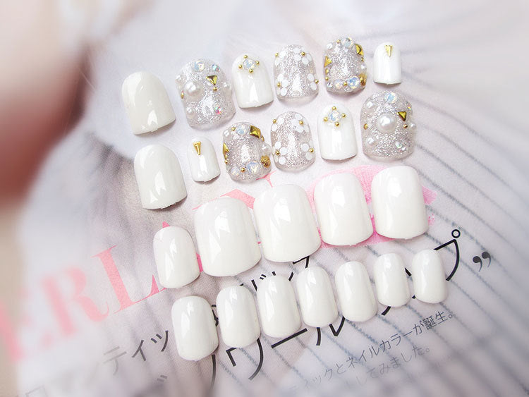 Finished Nail Art Magazine Style Beautiful Bride Fake Nails-fcd012bd9299374bfd81d2aaec072c6f