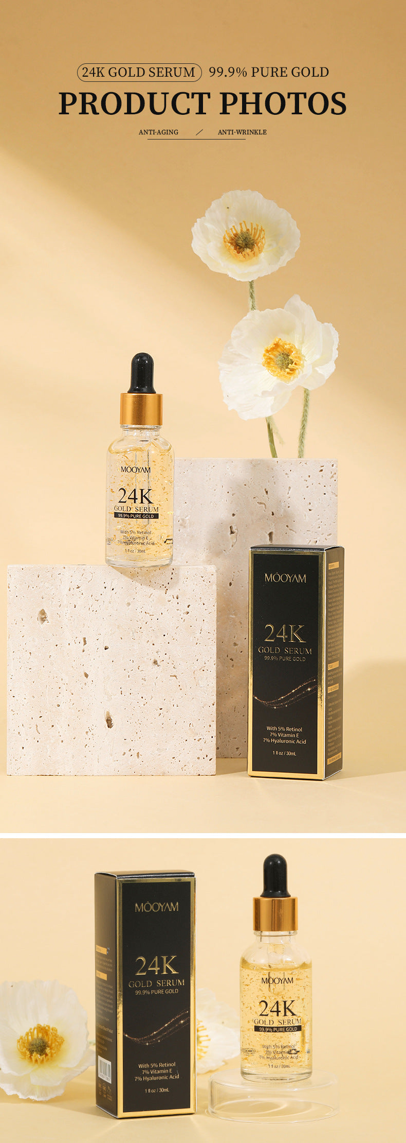 24K Gold Foil30mL Vitamin E Retinol Anti-wrinkle The Lifting Face Serum-c581dec04a63103b9f9b4d9555243a24
