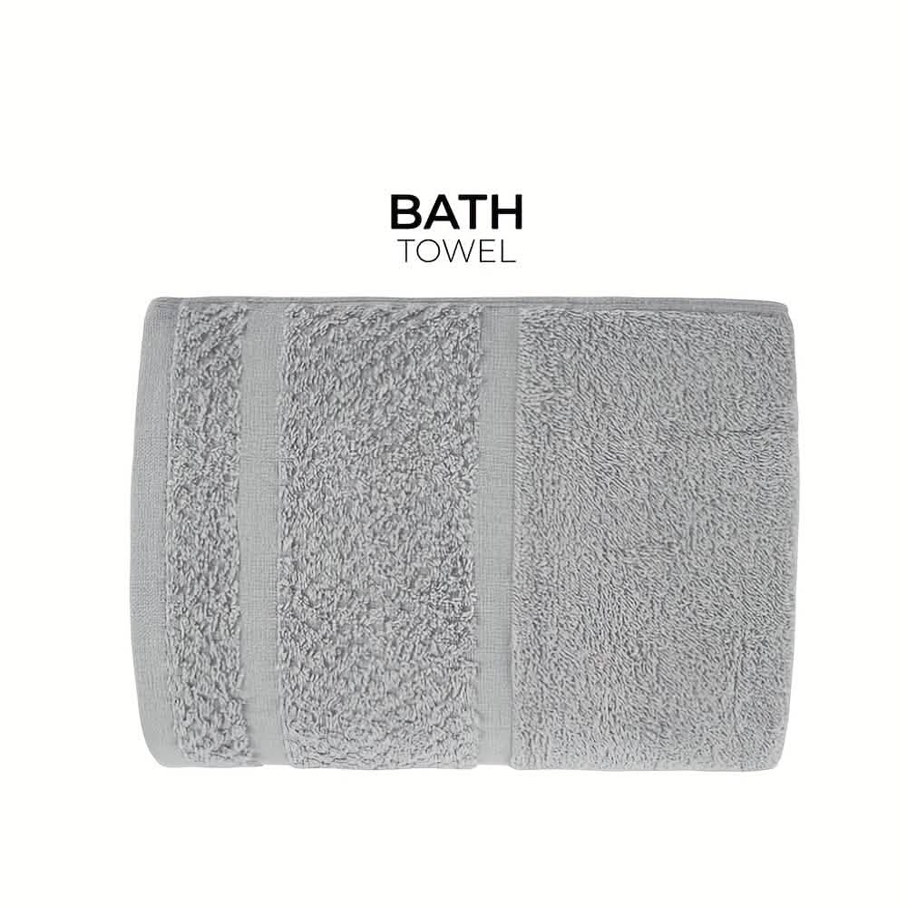Gray Cotton Bath Towel Set (10–32 pcs)-Gray Cotton Bath Towel Set (10–32 pcs)