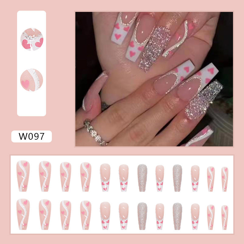 Wearable Finished Nail Beauty Love Fake Nails-893800318d82295f4faf3f96a19293a7