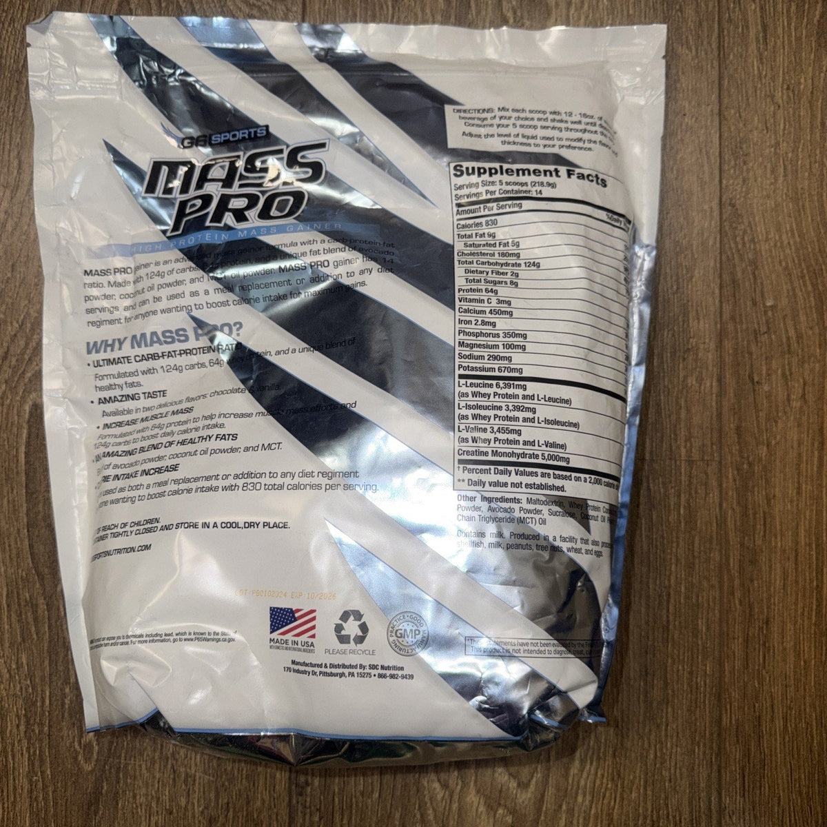 G6 Sports Mass Pro High Protein Mass Gainer — Chocolate, 6.76 lbs (Best By 10/2026)-G6 Sports Mass Pro High Protein Mass Gainer — Chocolate, 6.76 lbs (Best By 10/2026)