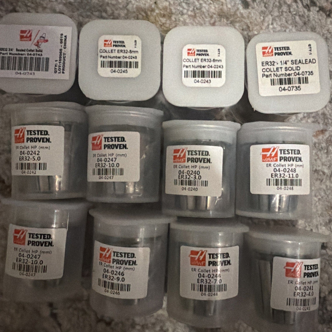 Haas ER32 Collet Lot – 12pc Mixed Sizes – CNC Tooling – New in Cases-Haas ER32 Collet Lot – 12pc Mixed Sizes – CNC Tooling – New in Cases