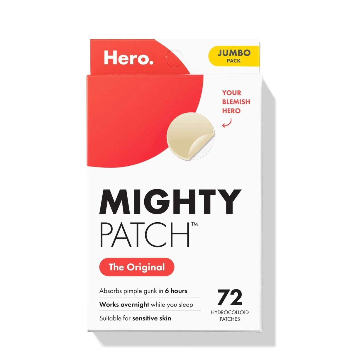 Hero Cosmetics Mighty Patch Original Acne Pimple Patches, 72 Count-Hero Cosmetics Mighty Patch Original Acne Pimple Patches, 72 Count