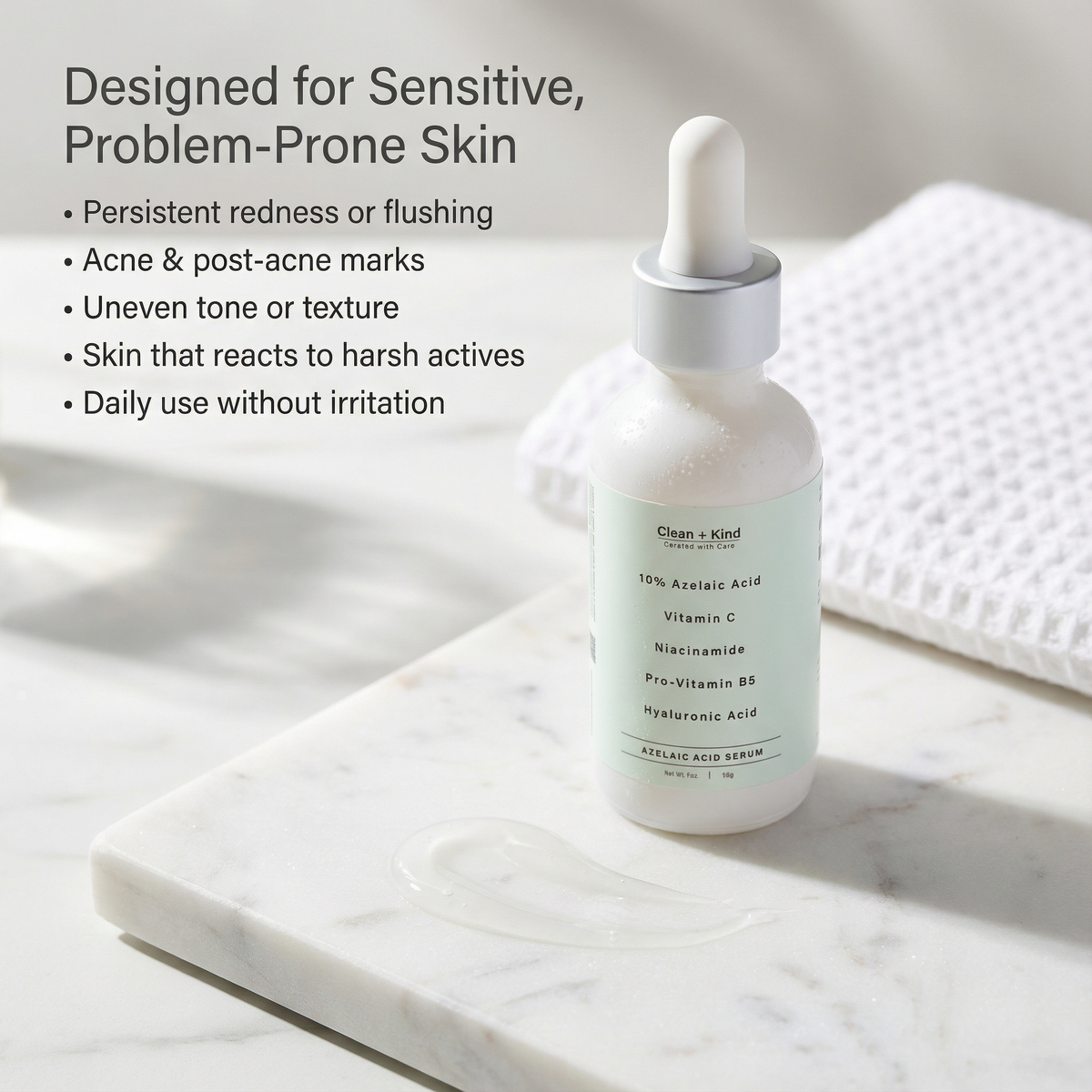 Azelaic Acid Serum 10% — Silicone-Free, Fragrance-Free, 2 oz-Azelaic Acid Serum 10% — Silicone-Free, Fragrance-Free, 2 oz