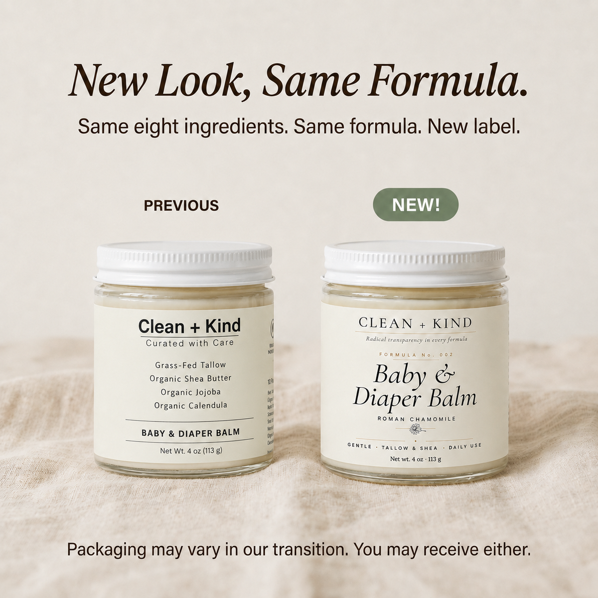 Baby & Diaper Balm — Grass-Fed Tallow, Shea & Roman Chamomile, 4 oz-Baby & Diaper Balm — Grass-Fed Tallow, Shea & Roman Chamomile, 4 oz