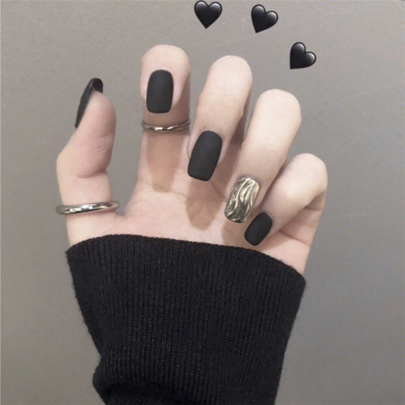 Ashionable Blue And Graffiti Pattern Wearable Fake Nails-ec8bb5829b74822729cde9e66605d40f