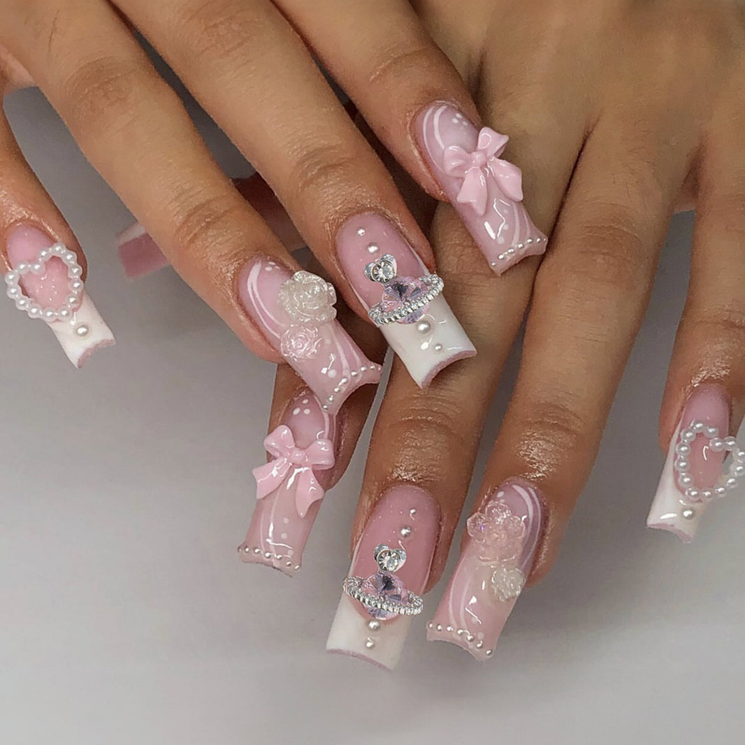 Fashion Personality Flower Bow Tie Nails-6c8c5ff4828457cc5dfb6fa4d649c6a3