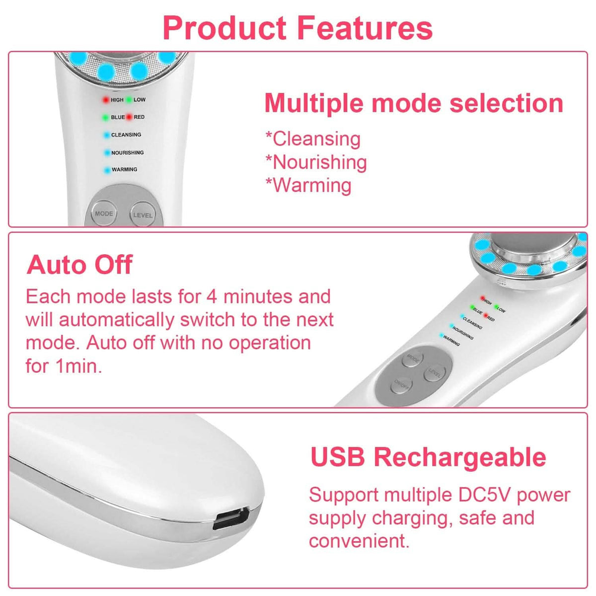 7-in-1 Facial Massager Ultrasonic High Frequency Face Lifting Machine-7-in-1 Facial Massager Ultrasonic High Frequency Face Lifting Machine