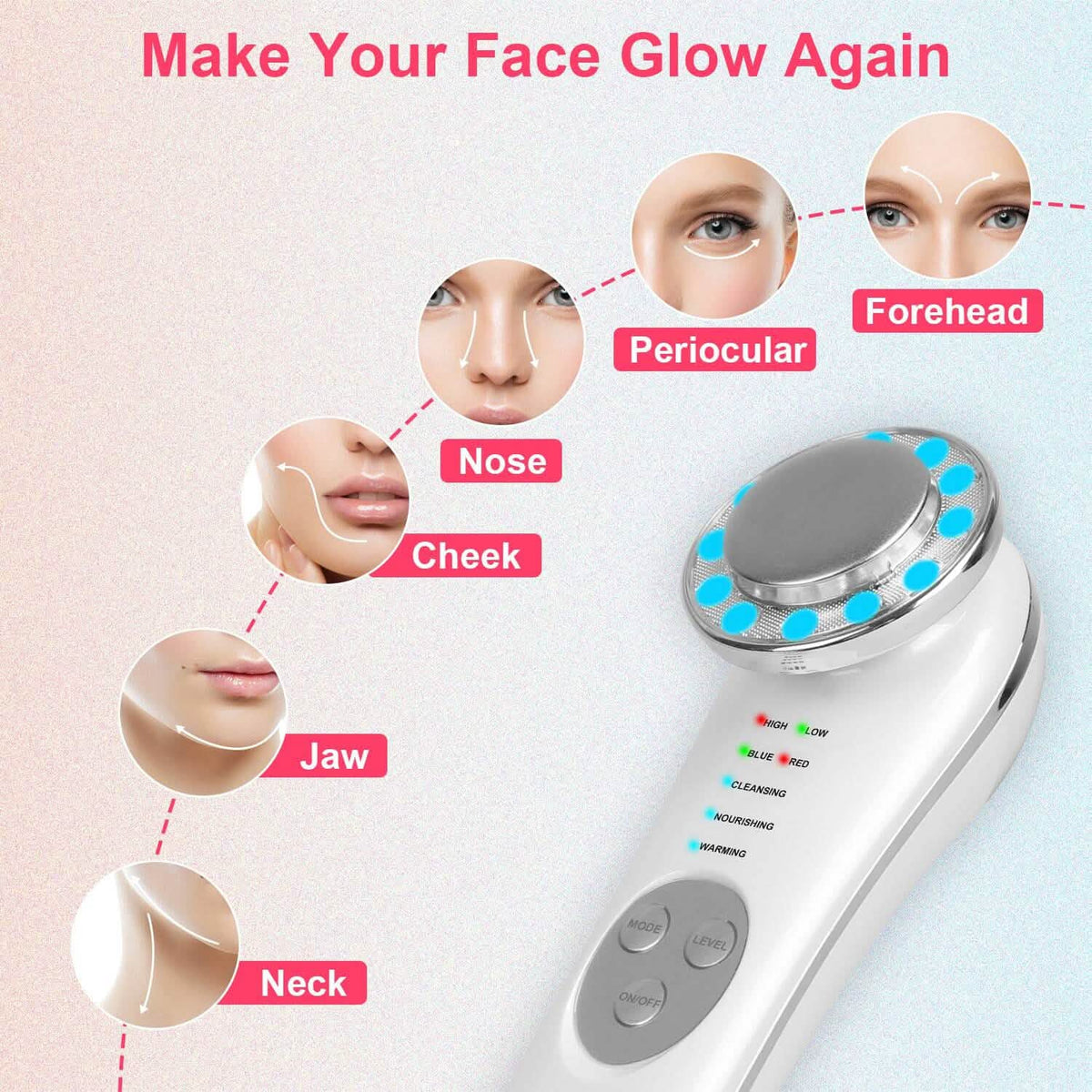 7-in-1 Facial Massager Ultrasonic High Frequency Face Lifting Machine-7-in-1 Facial Massager Ultrasonic High Frequency Face Lifting Machine