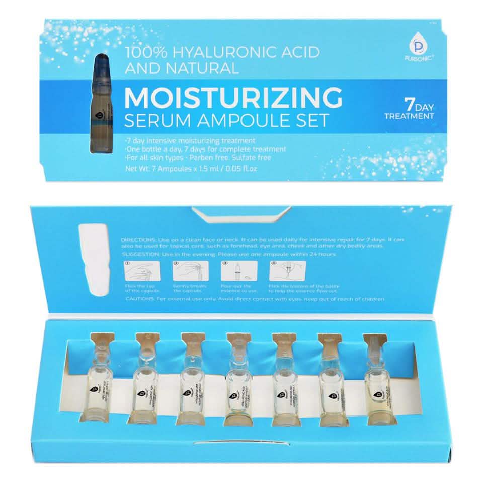 7-Piece: Pursonic Hyaluronic Acid and Natural Moisturizing Serum Set-7-Piece: Pursonic Hyaluronic Acid and Natural Moisturizing Serum Set