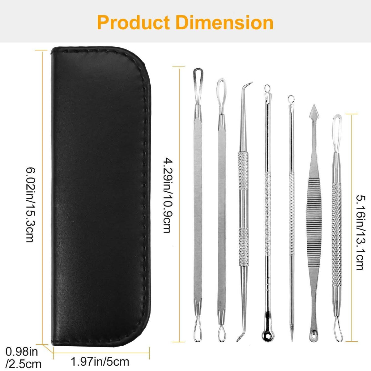 7-Pieces: Blackhead Remover Stainless Steel-7-Pieces: Blackhead Remover Stainless Steel