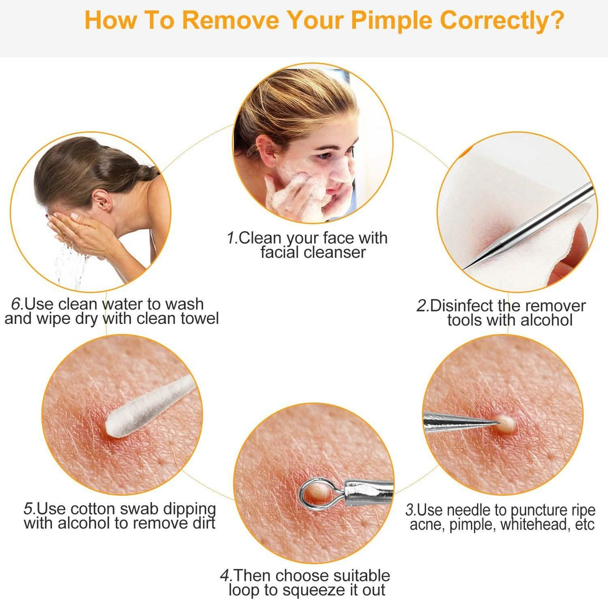 7-Pieces: Blackhead Remover Stainless Steel-7-Pieces: Blackhead Remover Stainless Steel